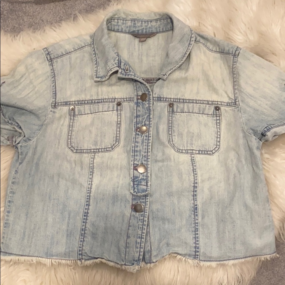 Denim Button Up Short Sleeve (M)